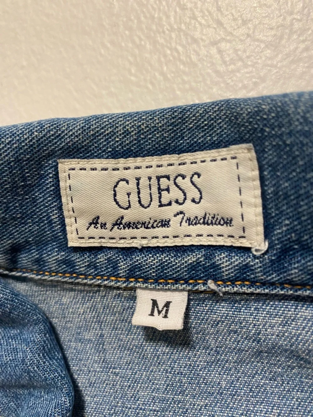 1990s Vintage Guess Blue Denim Cropped Zipper Vest - Picture 2 of 7
